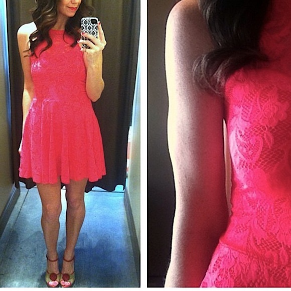 RARE Black Milk Red Lace Skater Dress - Size M - Picture 4 of 9